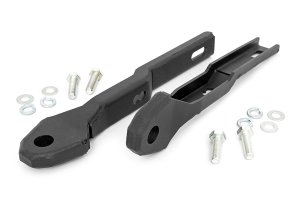Nissan Titan Tow Hook Brackets - Front - Rough Country - Tow Hook to Shackle Conversion Kit - Black - '17-'23 Nissan Titan Tow Hook Brackets - Front - Rough Country - Tow Hook to Shackle Conversion Kit - Black - '17-'23